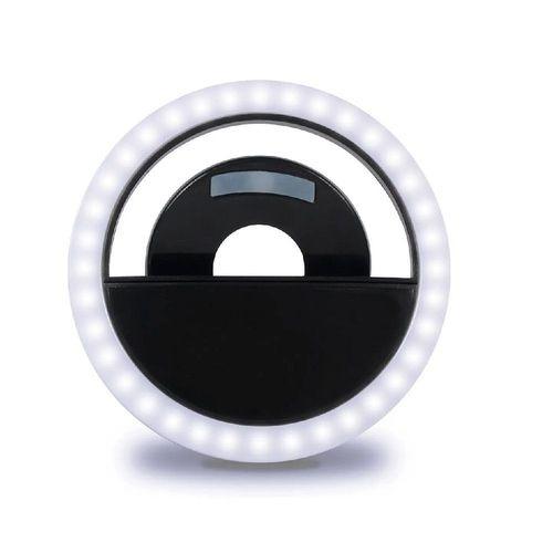 Luz Selfie Ring Light Clipe Anel Led Flash Celular Universal Cor: Branco - Bonna-Shopp