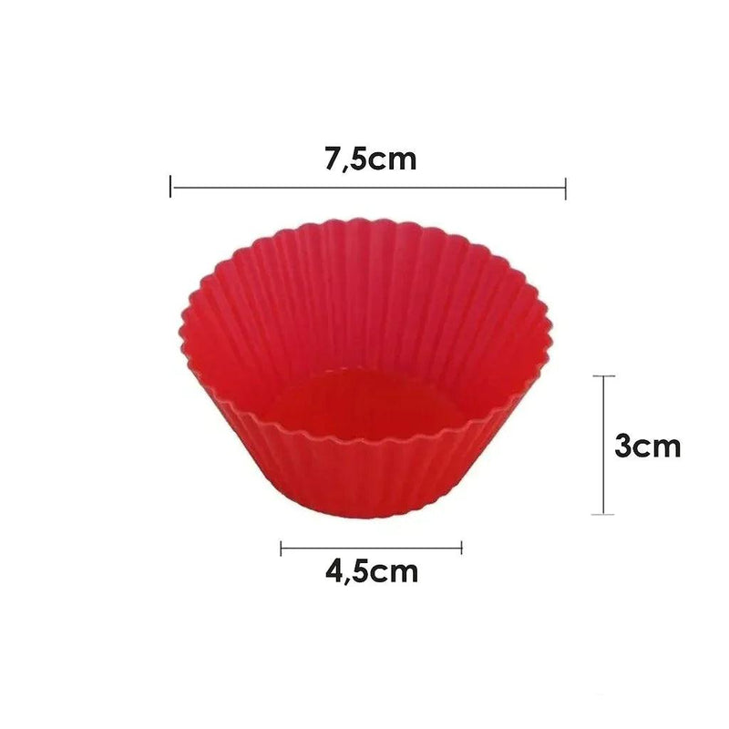 Formas Silicone Mini Cupcake Bolo Muffin Assadeira Kit Com 12 Unidades - Bonna-Shopp