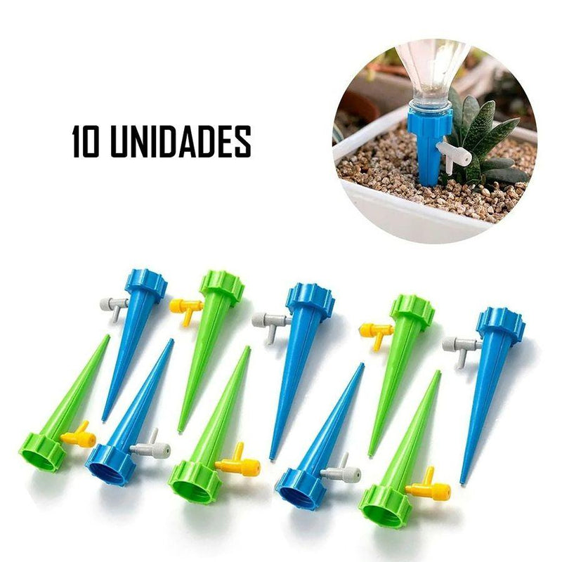 Kit 10 Peças Irrigadora De Planta Conta Gotas Regador Automatico Gotejamento - Bonna-Shopp