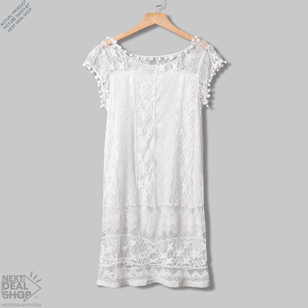 Vestido Curto Renda Boho - Bonna-Shopp