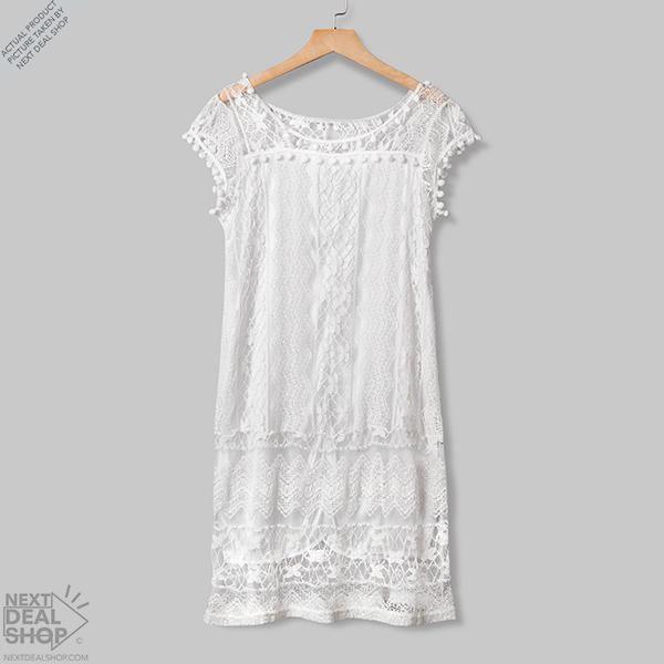 Vestido Curto Renda Boho - Bonna-Shopp