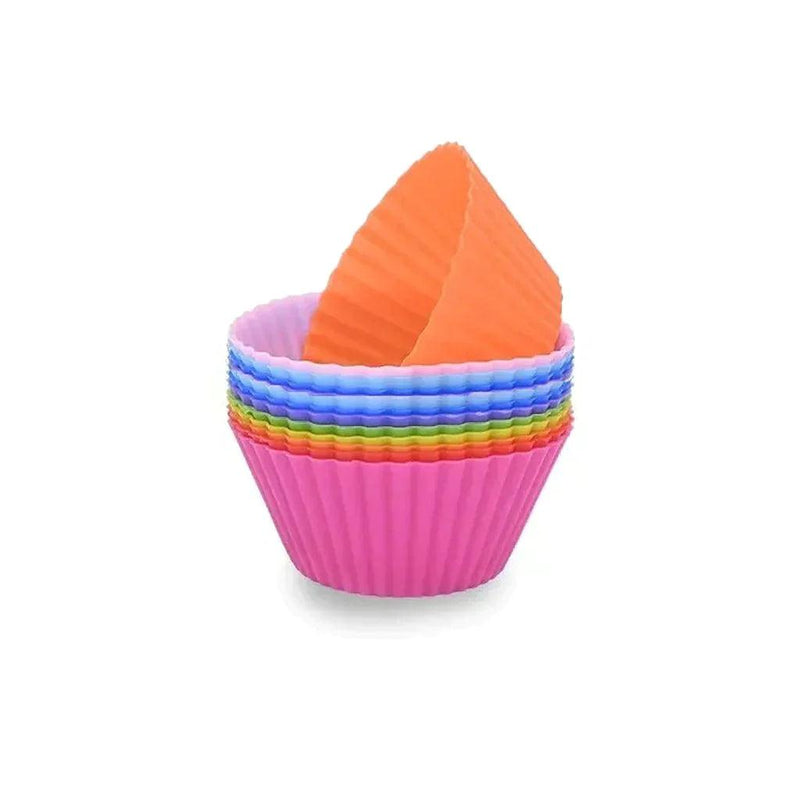 Formas Silicone Mini Cupcake Bolo Muffin Assadeira Kit Com 12 Unidades - Bonna-Shopp